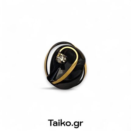 Χειροποίητο δαχτυλίδι (one size) με ακανόνιστη επιφάνεια από ορείχαλκο τρισδιάστατης σχεδίασης με δίχρωμη μεταλλική απόχρωση και ζιργκόν