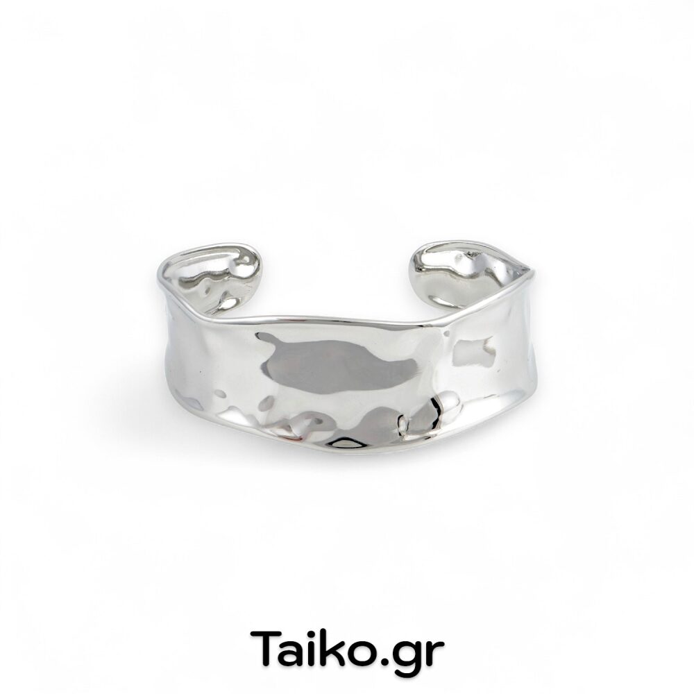 Ατσάλινο βραχιόλι χειροπέδα (σταθερό) με ήπια ακανόνιστη επιφάνεια